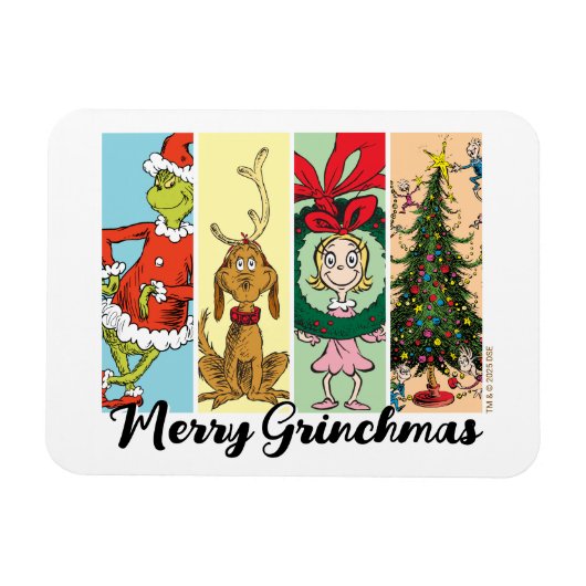 Merry Grinchmas Holiday Collage マグネット (横)