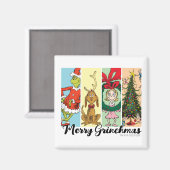 Merry Grinchmas Holiday Collage マグネット (正面/裏面)
