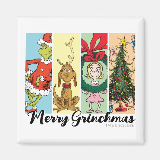Merry Grinchmas Holiday Collage マグネット (正面)
