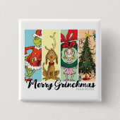 Merry Grinchmas Holiday Collage 缶バッジ (正面)