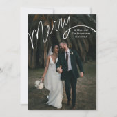 Merry Hand Lettering Wedding Photo シーズンカード (正面)