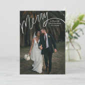 Merry Hand Lettering Wedding Photo シーズンカード (スタンド正面)