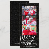 Merry Happy - フォトカード 招待状 (正面/裏面)