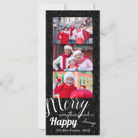 Merry Happy - フォトカード 招待状 (正面)
