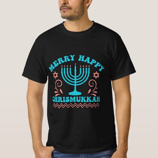 Merry Happy Chrismukkah Hanukkah Tシャツ (正面)