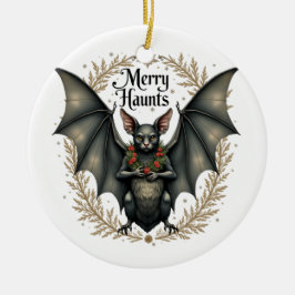 Merry Haunts Gothic Bat Ornament セラミックオーナメント