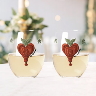 Merry Heart Valentine's ステムなしワイングラス