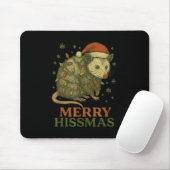 Merry Hissmas Ssum Santa Hat Xmas Light Men Women  マウスパッド (マウス)