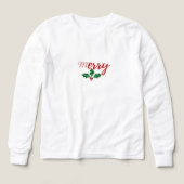 Merry Holly Christmas Long Sleeve Shirt | Classic  (デザイン正面)