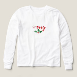 Merry Holly Christmas Long Sleeve Shirt | Classic