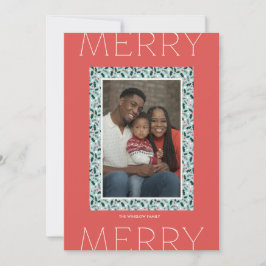 Merry Holly Days Holiday Photo Card (Red) シーズンカード