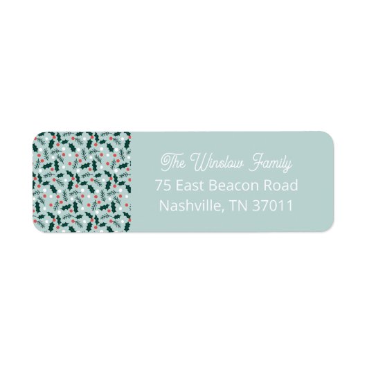 Merry Holly Days Return Address Label ラベル (正面)
