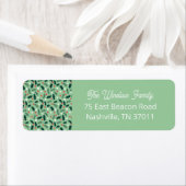 Merry Holly Days Return Address Label (Green) ラベル (インサイチュ)