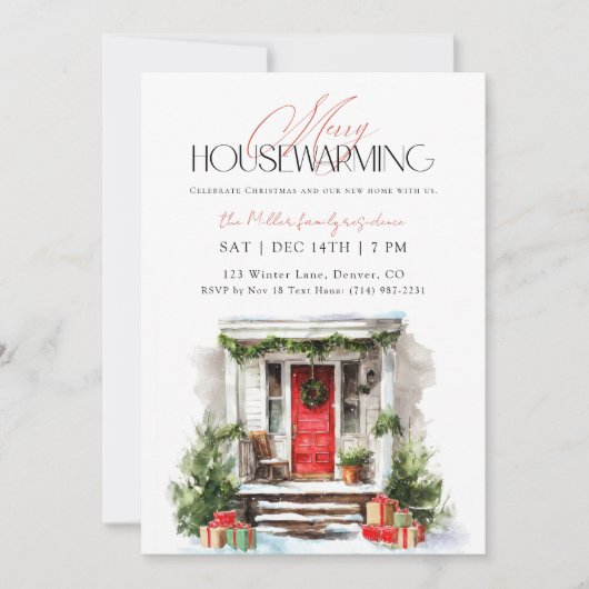Merry Housewarming Christmas Housewarming 招待状 (正面)
