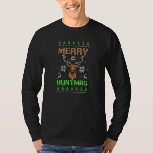 Merry Huntmas Hunting Christmas Tシャツ (正面)