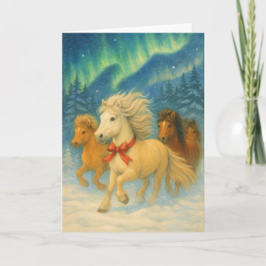 Merry Icelandic Horses - Holiday Card シーズンカード (正面)