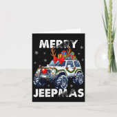 Merry Jeepmas Ugly Light Reindeer Christmas  カード (正面)
