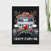 Merry Jeepmas Ugly Light Reindeer Christmas  カード (正面)
