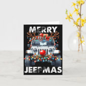 Merry Jeepmas Ugly Light Reindeer Christmas  カード (黄色い花)