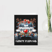 Merry Jeepmas Ugly Light Reindeer Christmas  カード (正面)