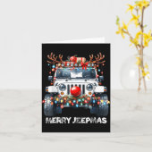 Merry Jeepmas Ugly Light Reindeer Christmas  カード (黄色い花)
