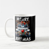 Merry Jeepmas Ugly Light Reindeer Christmas  コーヒーマグカップ (左)