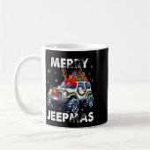 Merry Jeepmas Ugly Light Reindeer Christmas  コーヒーマグカップ (左)