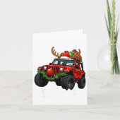 Merry Jeepmas Ugly Light Reindeer Christmas Funny  カード (正面)