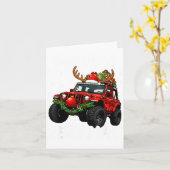 Merry Jeepmas Ugly Light Reindeer Christmas Funny カード (黄色い花)