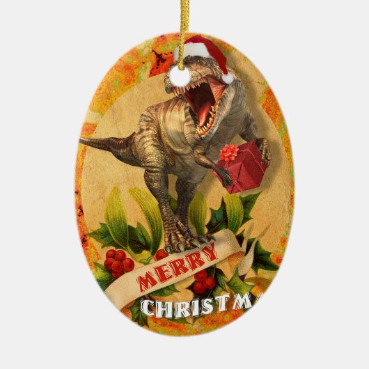 Merry Jurassic Christmas (I) セラミックオーナメント (正面)