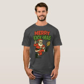 Merry Kick-Mas Funny Christmas Football Tシャツ (正面フル)