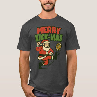 Merry Kick-Mas Funny Christmas Football Tシャツ