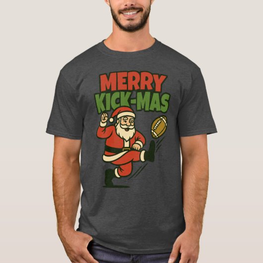 Merry Kick-Mas Funny Christmas Football Tシャツ (正面)