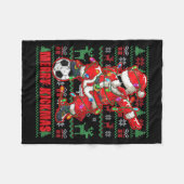 Merry Kickmas Christmas Soccer Ball Ugly Youth Swe フリースブランケット (正面(横))