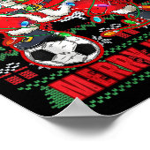 Merry Kickmas Christmas Soccer Ball Ugly Youth Swe ポスター (角)