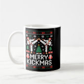 Merry Kickmas Karate Jiu Jitsu Ugly Christmas Desi コーヒーマグカップ (左)