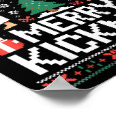 Merry Kickmas Karate Jiu Jitsu Ugly Christmas Desi ポスター (角)