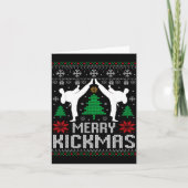 Merry Kickmas Karate Jiu Jitsu Ugly Christmas Xmas カード (正面)