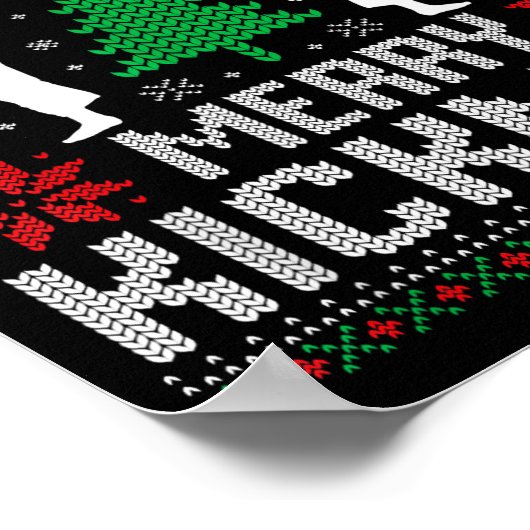 Merry Kickmas Karate Jiu Jitsu Ugly Christmas Xmas ポスター (角)