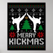 Merry Kickmas Karate Jiu Jitsu Ugly Christmas Xmas ポスター (正面)