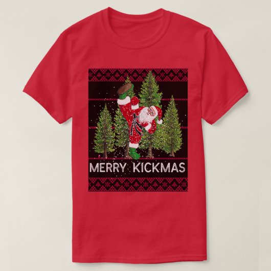 Merry Kickmas Santa 1 Tシャツ (デザイン正面)