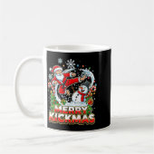 Merry Kickmas Ugly Christmas Jiu Jitsu Funny Santa コーヒーマグカップ (左)
