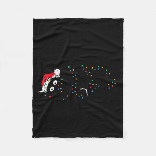 Merry Kissmy Angry Cat Christmas Funny Sarcastic H フリースブランケット (正面)