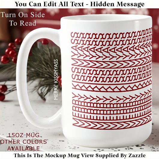 Merry Kissmyass 160R Hidden Message Christmas  コーヒーマグカップ