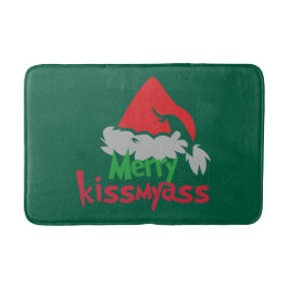 Merry Kissmyass Funny Christmas Bath Mat バスマット