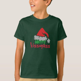 Merry Kissmyass Funny Christmas Kids’ T-Shirt Tシャツ