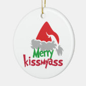 Merry Kissmyass Funny Christmas Ornament セラミックオーナメント (左)