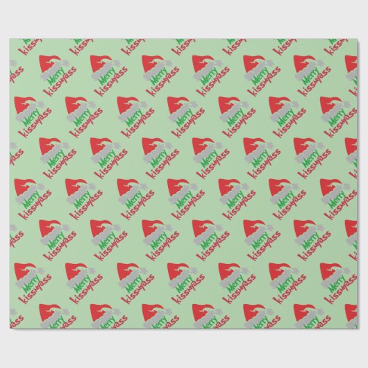 Merry Kissmyass Funny Christmas Wrapping Paper ラッピングペーパー (フラット)