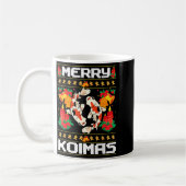 Merry Koima's Koi Fish Ugly Christmas Xmas Party  コーヒーマグカップ (左)