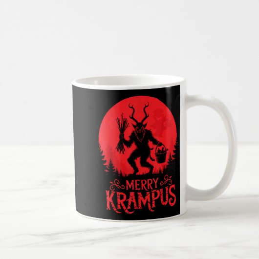 Merry Krampus Christmas Xmas Horror Ugly Sweater E コーヒーマグカップ (右)